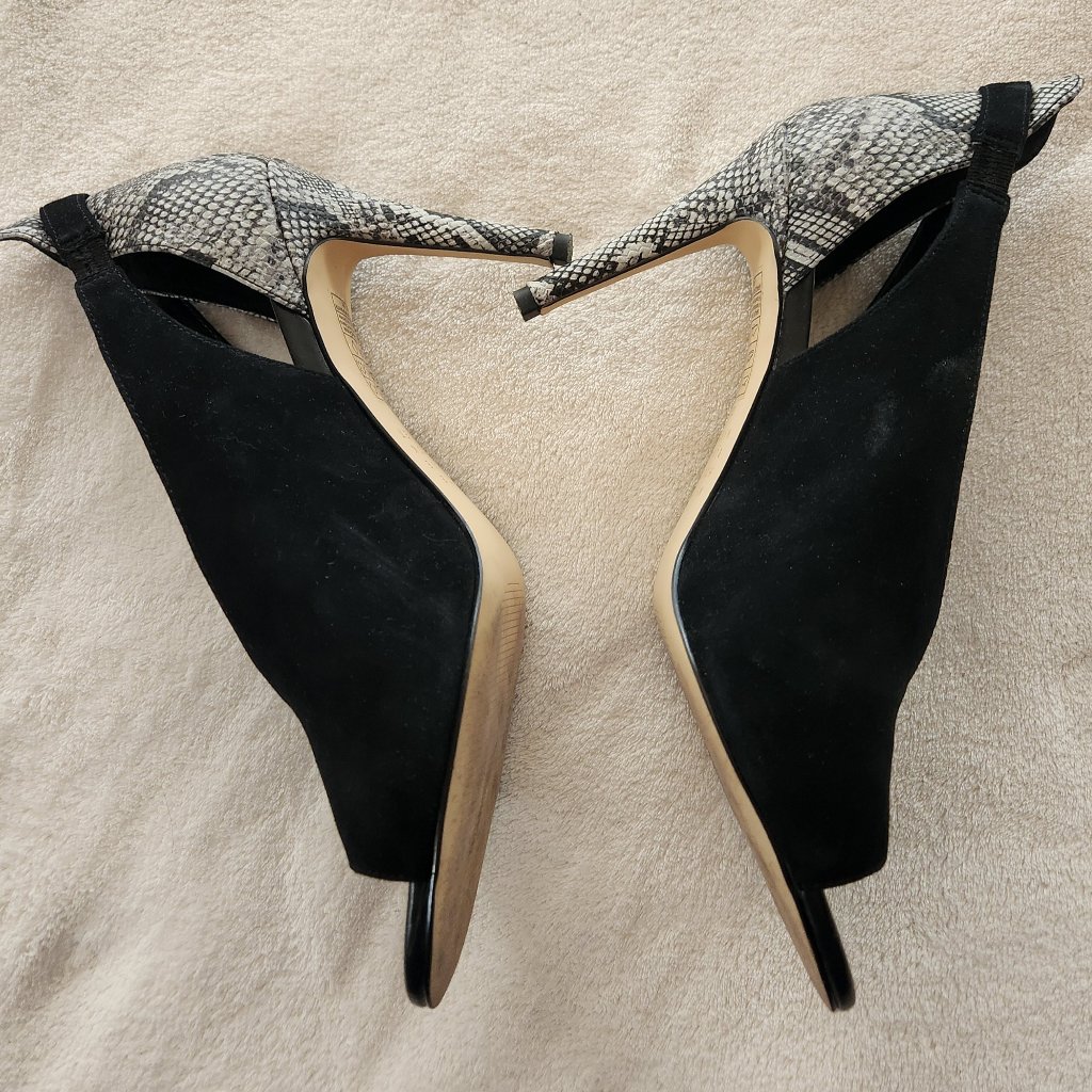 Black Heels With Python Print